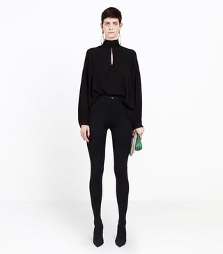 Balenciaga + Stretch-Knit Over-the-Knee Boots