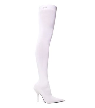 Balenciaga + Stretch-Jersey Thigh Boots