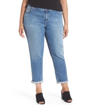 Eileen Fisher + Stretch Organic Cotton Boyfriend Jeans