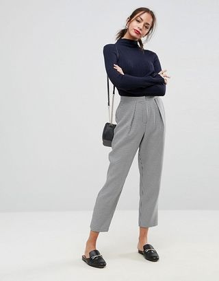 ASOS + Tailored Tapered Houndstooth Check Trouser