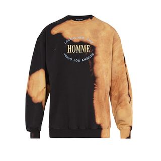 Balenciaga + Homme-Embroidered Bleached Cotton Sweatshirt