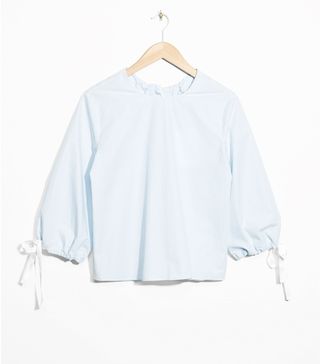 & Other Stories + Tie Sleeve Cotton Blouse