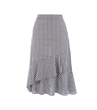 Warehouse + Gingham Ruffle Skirt