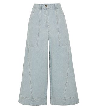 Ulla Johnson + Giada Cropped Striped High-Rise Wide-Leg Jeans