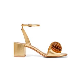 Mercedes Castillo + Riza Appliquéd Metallic Leather Sandals
