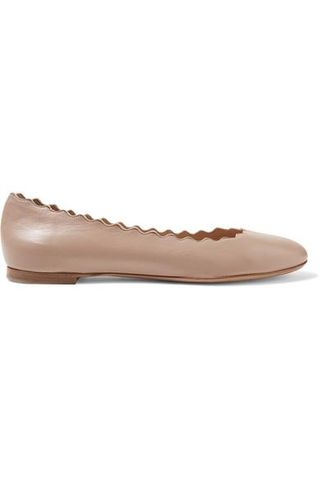 Chloé + Lauren Scalloped Leather Ballet Flats