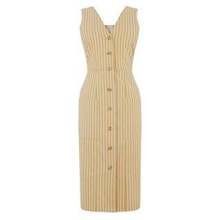 Warehouse + Cotton Stripe Midi Dress