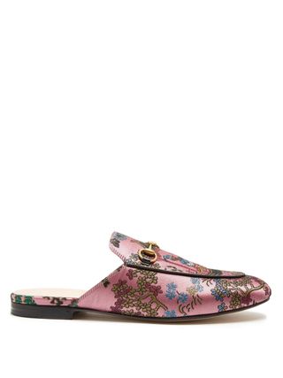 Gucci + Princetown Jacquard Backless Loafers