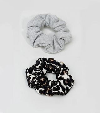 ASOS Made in Kenya + Pack of 2 Print and Plain Scrunchies