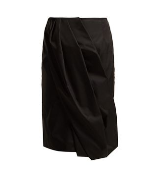Prada + Wrap Effect Nylon Skirt