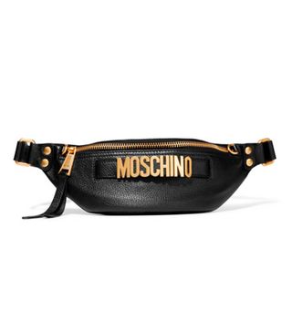 Moschino + Embellished Textured-Leather Belt Bag
