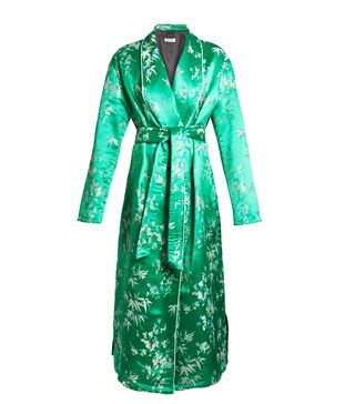 Attico + Floral-Jacquard Satin Kimono Dress
