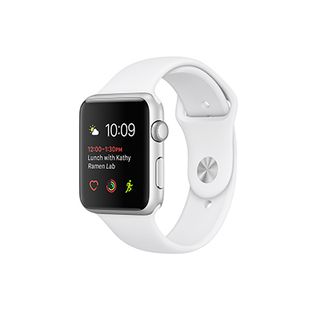 Apple Watch + Silver Aluminum Case With White Sport Band