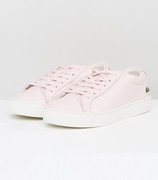 Lacoste + L12 Trainers in Light Pink