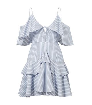 Nicholas + Blue Striped Astrid Ruffle Dress