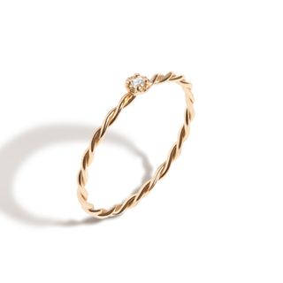 Aurate + Mini Stackable Twist Diamond Ring