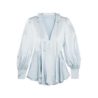 Alexachung + Ruffle-trimmed Satin Blouse