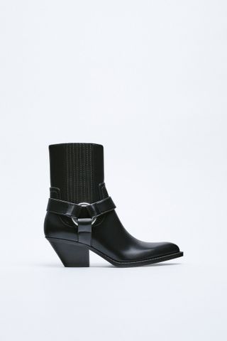 Zara + Cowboy-Style Ankle Boot