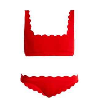 Marysia Swim + Mini Palm Springs Scallop-Edged Bikini Top
