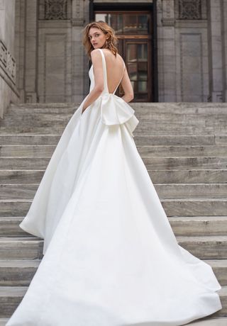 Bliss by Monique Lhuillier + Bow Back Satin Ballgown