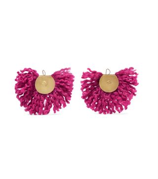 Katerina Makriyianni + Fan Gold-Tone Wool-Blend Earrings