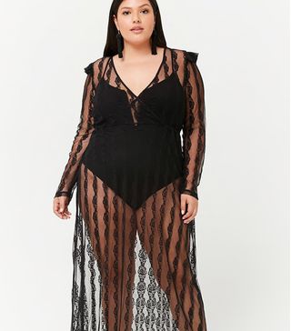 Forever 21 + Sheer Lace Surplice Maxi Dress