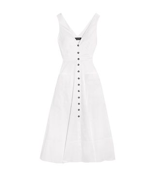 Saloni + Zoe Cutout Cotton-Blend Dress