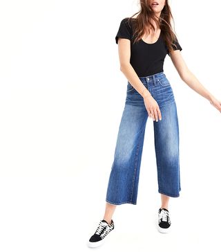 Madewell + Wide-Leg Crop Jeans in Bainbridge Wash