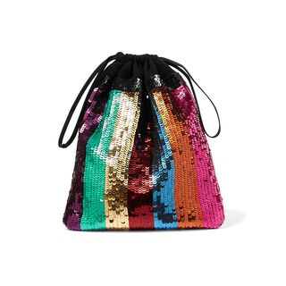 Attico + Rosie Striped Sequined Gauze Clutch