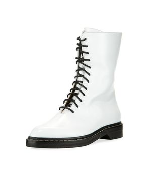 The Row + Fara Lace-Up Leather Combat Boots