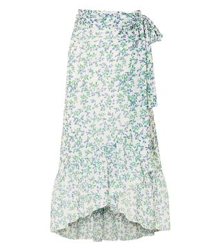 Ganni + Tilden Floral-Print Mesh Wrap Skirt