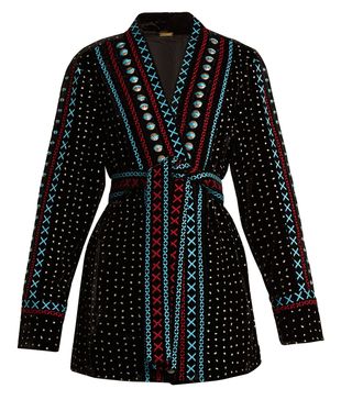 Dodo Bar Or + Siya Embroidered Velvet Kimono Jacket