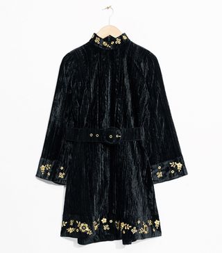 & Other Stories + Velveteen Embroidery Dress