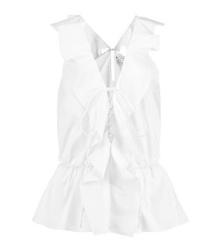 Tanya Taylor + Mikaela Ruffled Stretch Cotton-Blend Polin Top