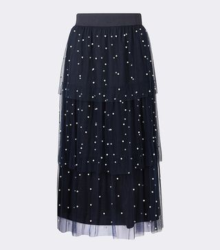 M&S Collection + Tiered Mesh Pearl Skirt
