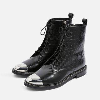 Tophop + Axel Lace Up Crocodile Boots