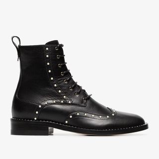 Jimmy Choo + Black Hanah Pearl Detail Leather Boots