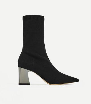 Zara + Stretch Fabric High Heel Boots