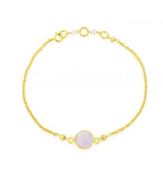 Auree + Rose Quartz and Gold Bracelet