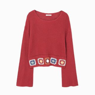 Mango + Crochet Panel Sweater