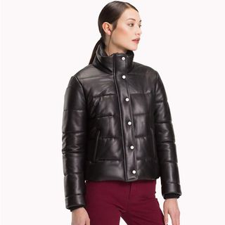 Tommy Hilfiger + Leather Puffer Jacket