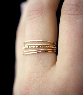 Hannah Naomi + Ultra-Thin Gold Stacking Ring Set of 5