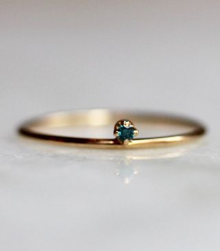 Liesel Love + 14K Floating Blue Diamond Ring