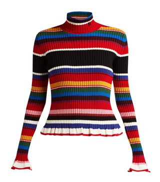 MSGM + Striped Wool-Blend Roll-Neck Sweater