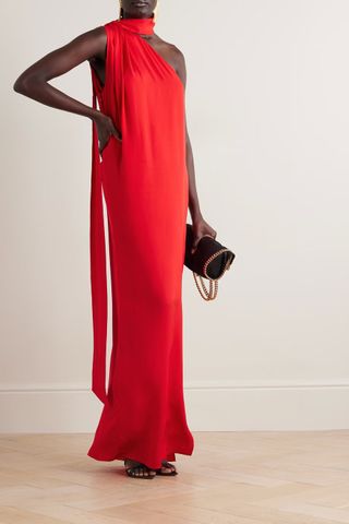 Stella McCartney + One-Shoulder Satin Gown