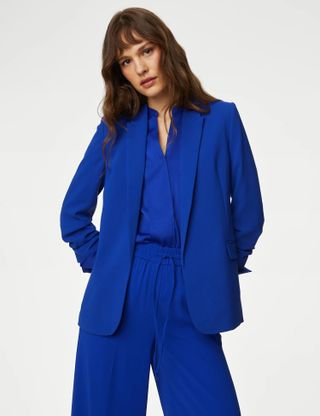 M&S Collection + Ruched Sleeve Blazer