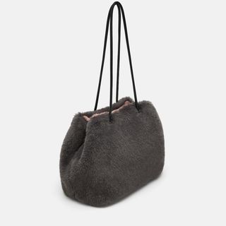 Zara + Reversible Faux Fur Bucket Bag