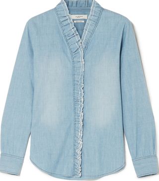 Étoile Isabel Marant + Lawendy Ruffled Chambray Blouse