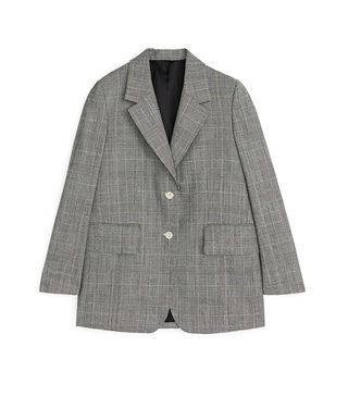 Arket + Checked Wool Blend Blazer