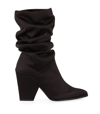 Stuart Weitzman + Crush Scrunch Satin Ankle Boots